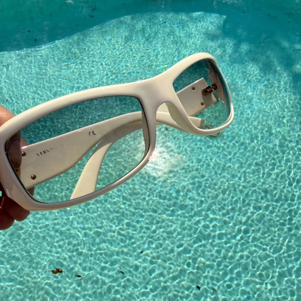 Versace White and Gold Sunglasses